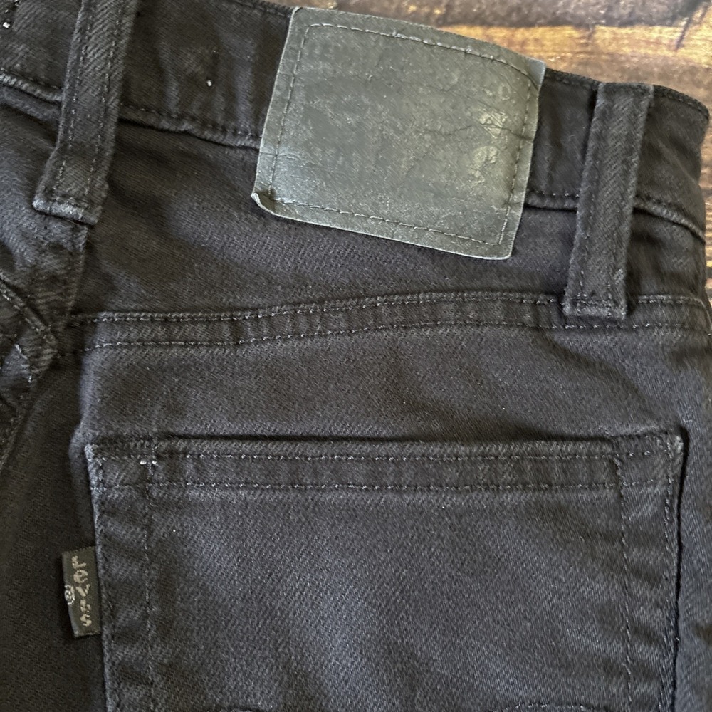 Levis Jeans Womens 25 Black Denim Wedgie Skinny High Rise Button Fly Distressed - Picture 13 of 13